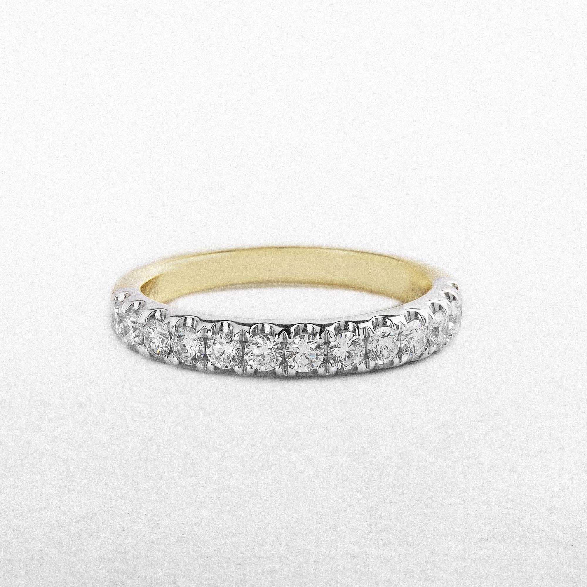0.50ct Fvs Natural Diamond Wedding Band In 18ct Yellow Gold