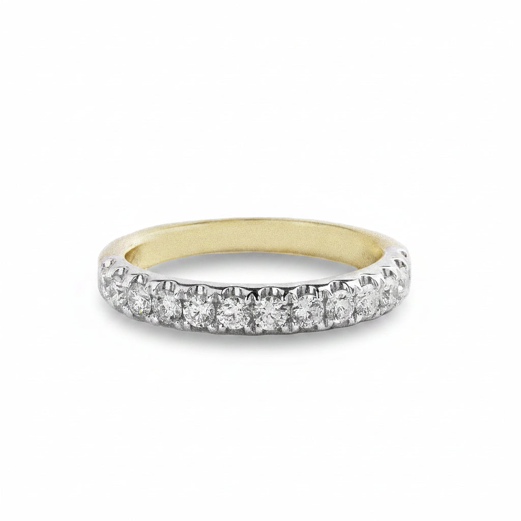 0.50ct Fvs Natural Diamond Wedding Band In 18ct Yellow Gold