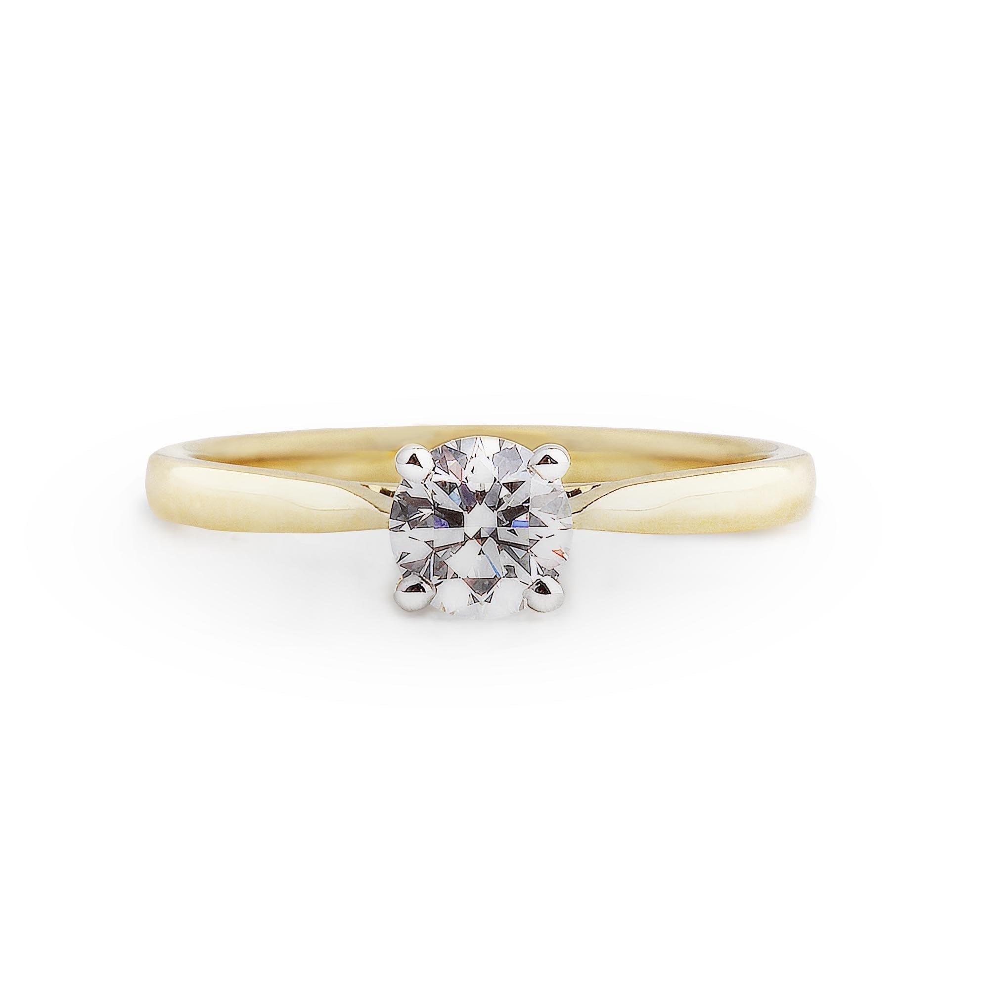0.51ct D si1 GIA Certified Natural Diamond Solitaire Set In 18ct Yellow Gold