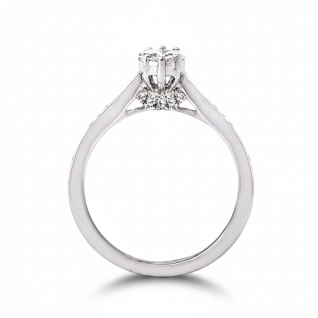 0.55ct Natural Diamond Marquise Shape Ring in 18ct White Gold