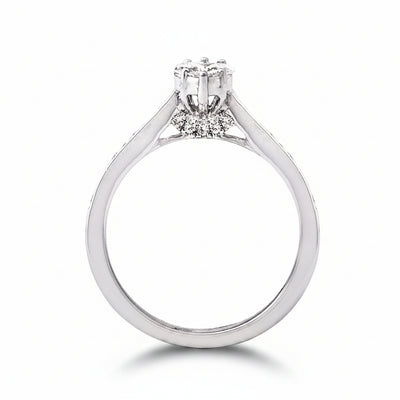 0.55ct Natural Diamond Marquise Shape Ring in 18ct White Gold