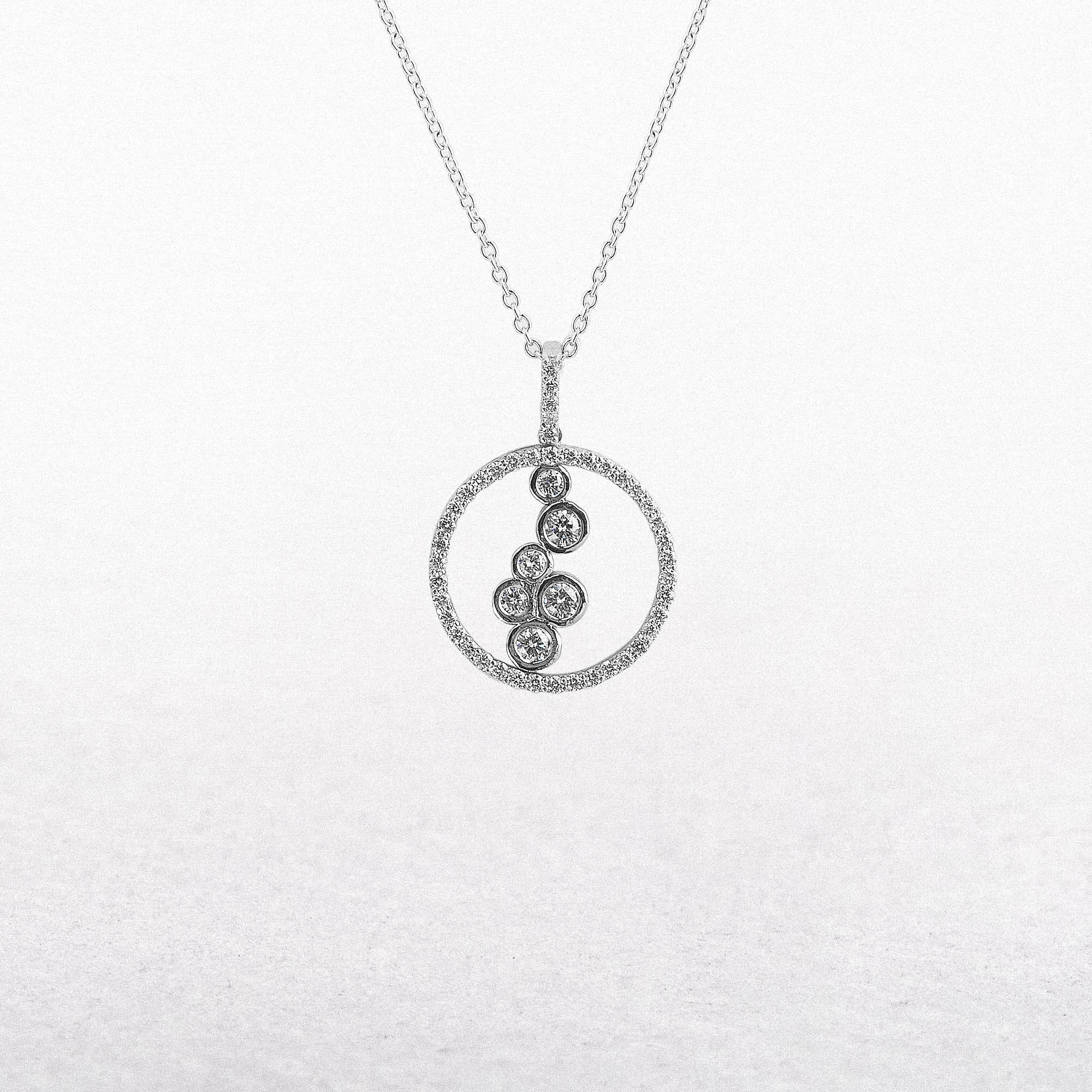 0.57ct F VS1 Natural Diamond Waterfall Pendant in 18ct White Gold