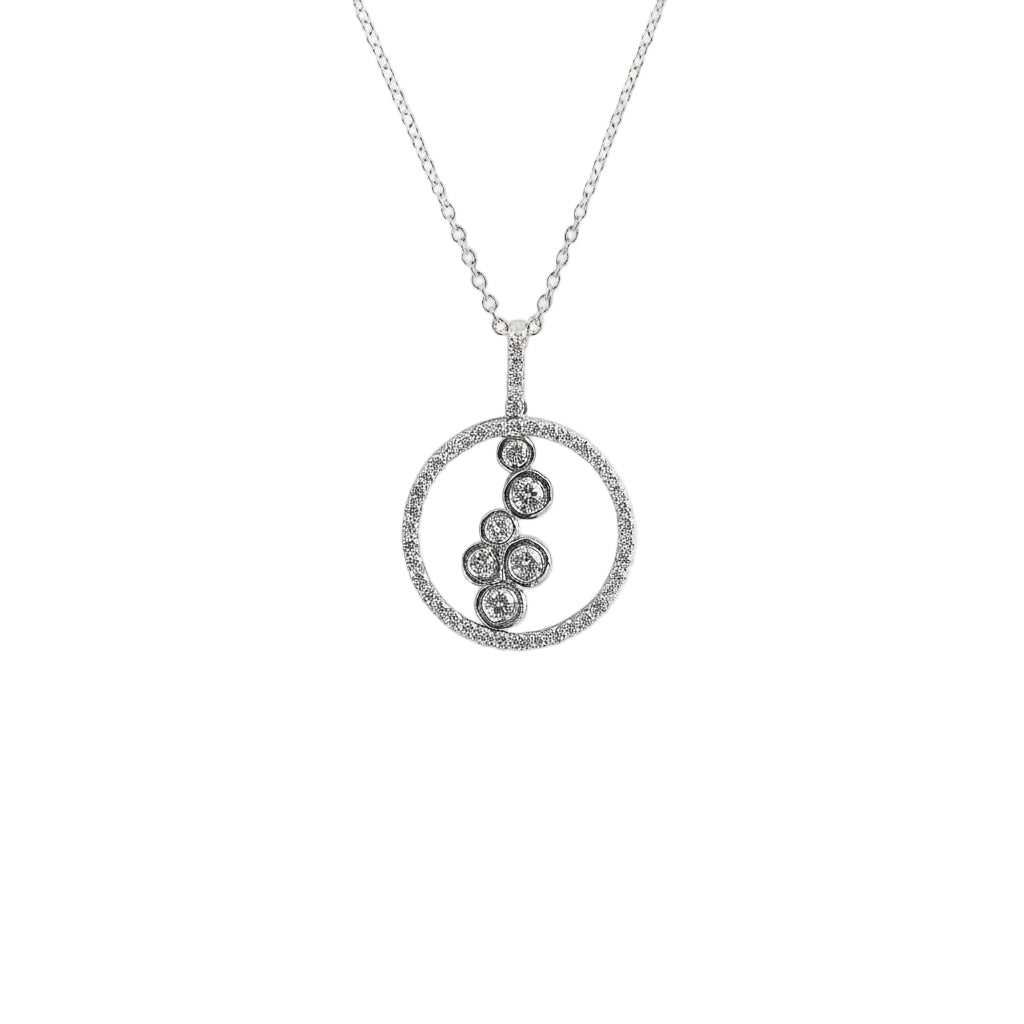 0.57ct F VS1 Natural Diamond Waterfall Pendant in 18ct White Gold