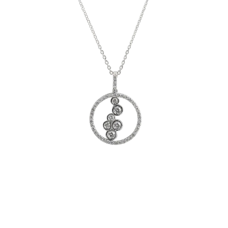 0.57ct F VS1 Natural Diamond Waterfall Pendant in 18ct White Gold
