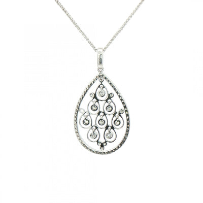 0.60ct Natural Diamond Pear Shape Drop Chandelier Pendant in 18ct White Gold