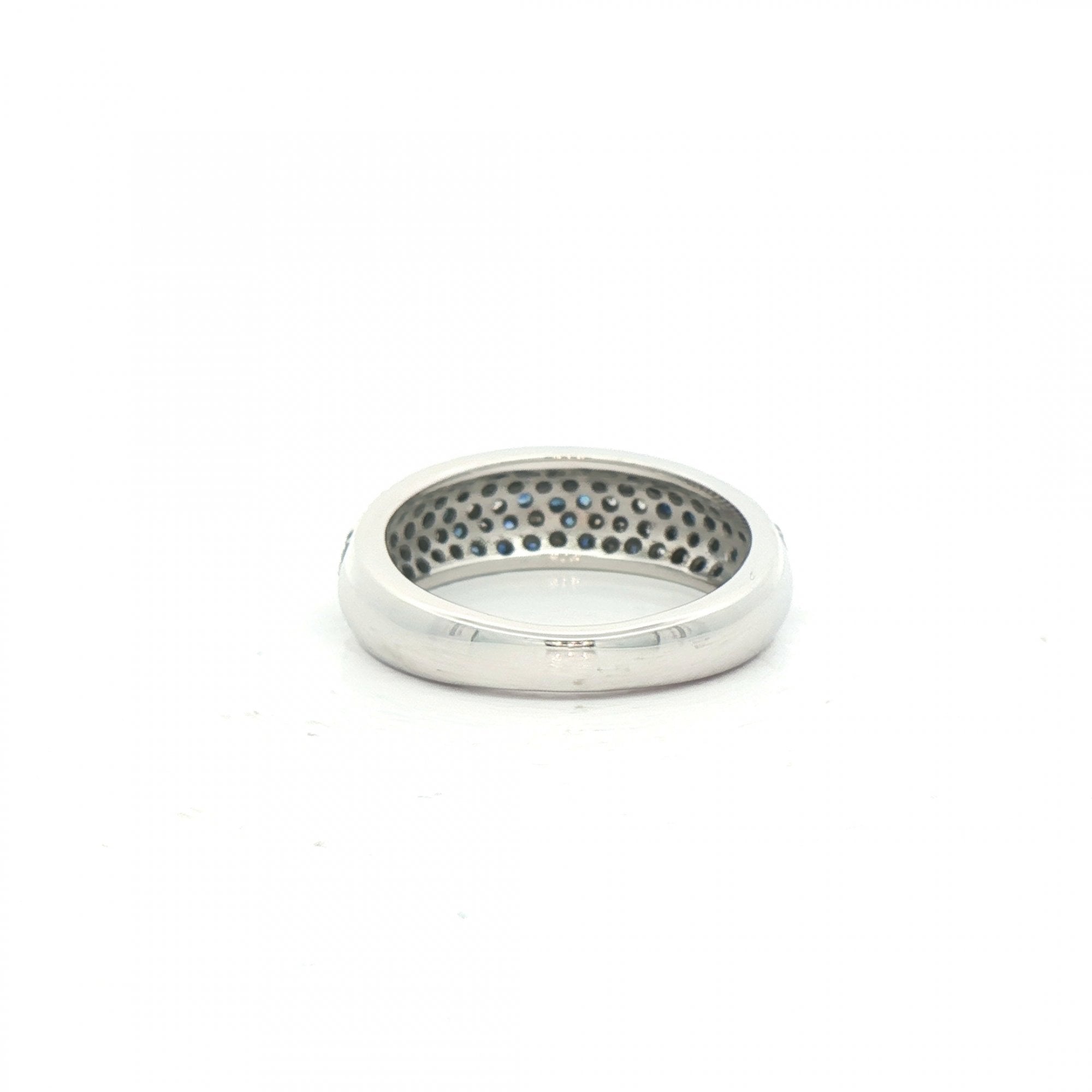 0.60ct Sapphire & 0.40ct Natural Diamond Cluster Dome Dress Ring in 18ct White Gold