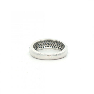 0.60ct Sapphire & 0.40ct Natural Diamond Cluster Dome Dress Ring in 18ct White Gold