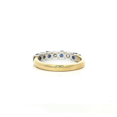0.60ct Sapphire & Natural Diamond 0.35ct Eternity Ring in 18ct Yellow Gold