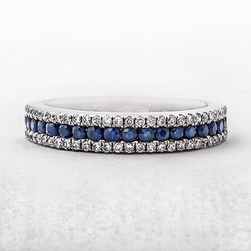 0.65ct White Gold Sapphire & Diamond Dress Ring