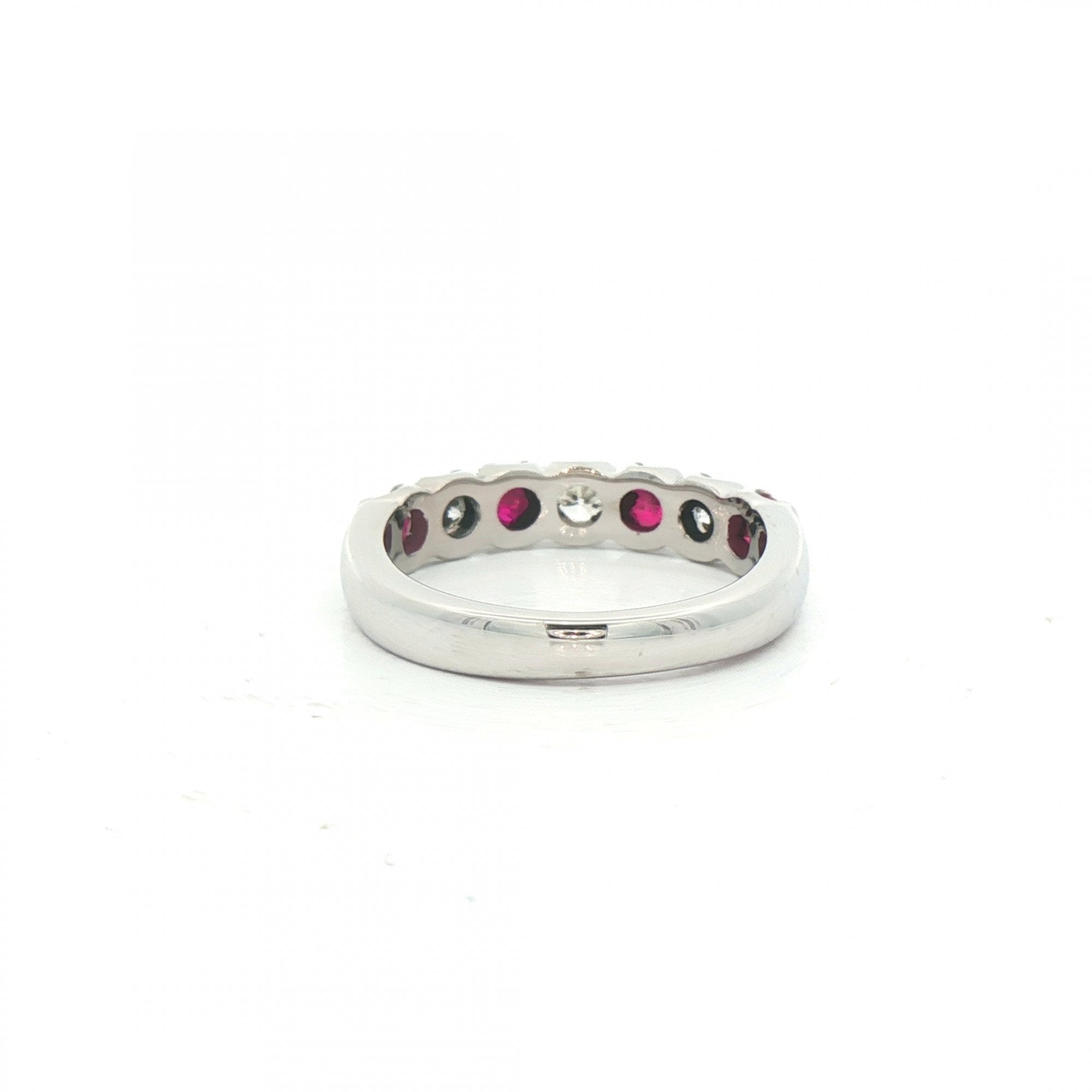 0.70ct Ruby & 0.35ct Natural Diamond Seven Stone Ring in 18ct White Gold