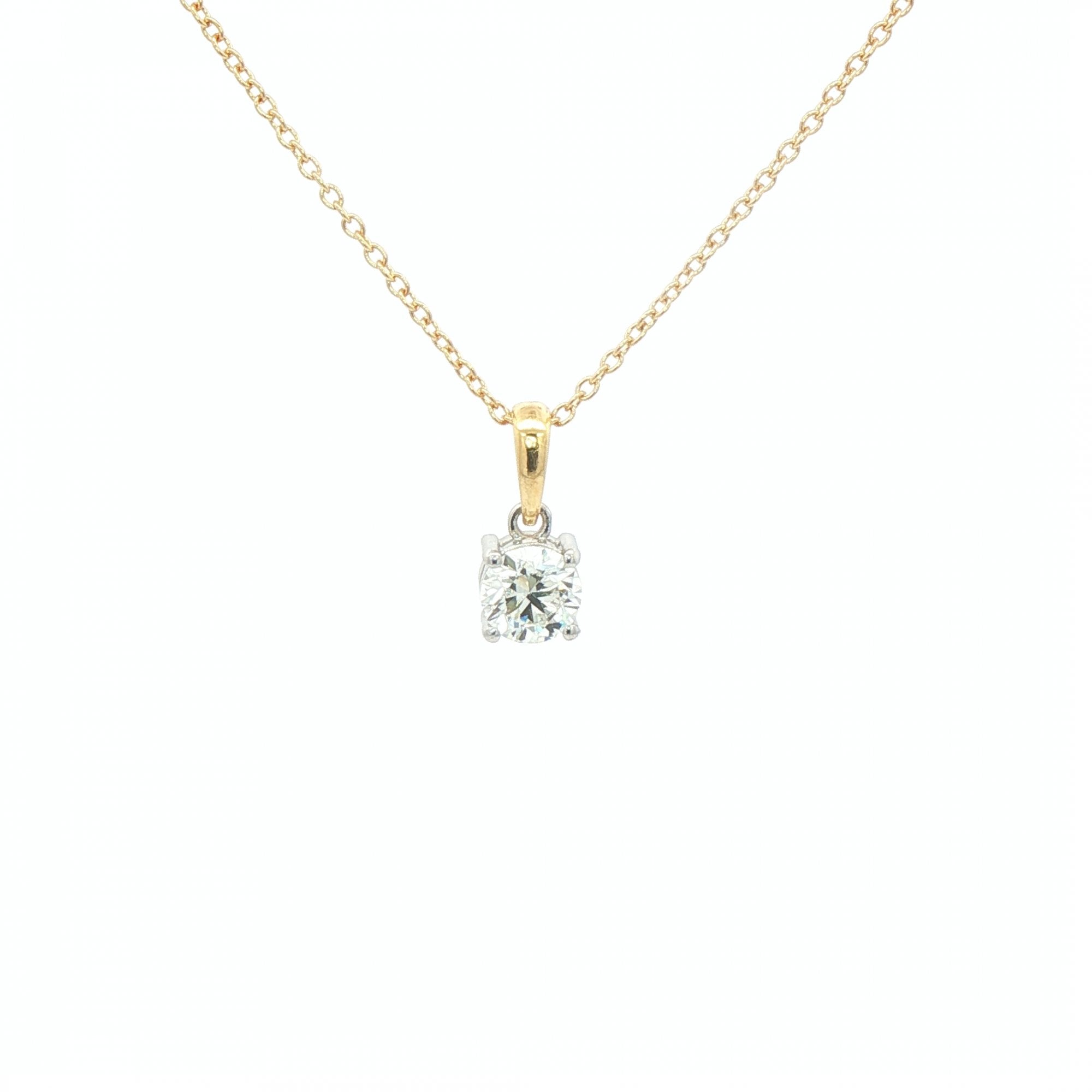 0.71ct G VS1 GIA Natural Diamond Solitaire Pendant in 18ct Gold