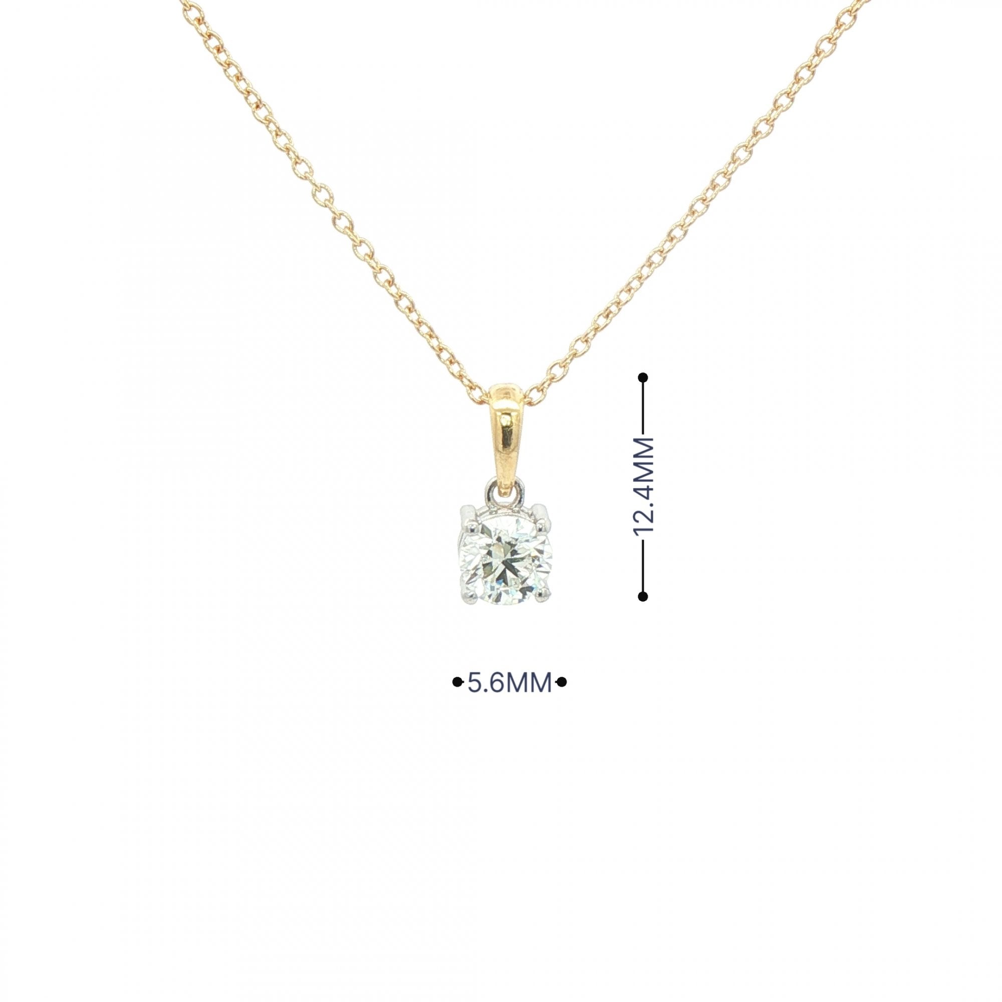 0.71ct G VS1 GIA Natural Diamond Solitaire Pendant in 18ct Gold