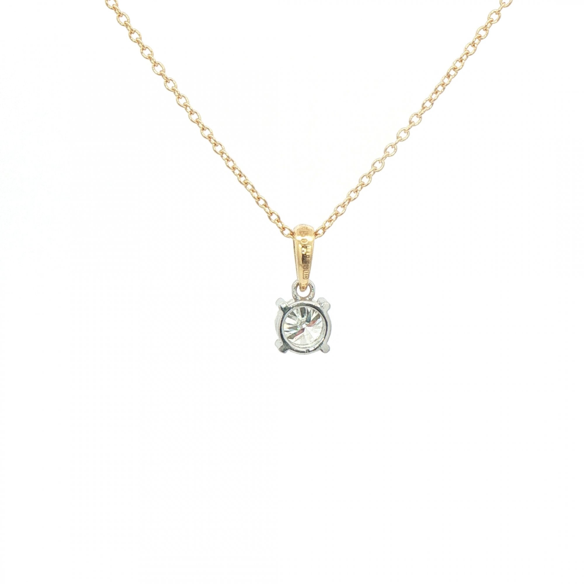 0.71ct G VS1 GIA Natural Diamond Solitaire Pendant in 18ct Gold