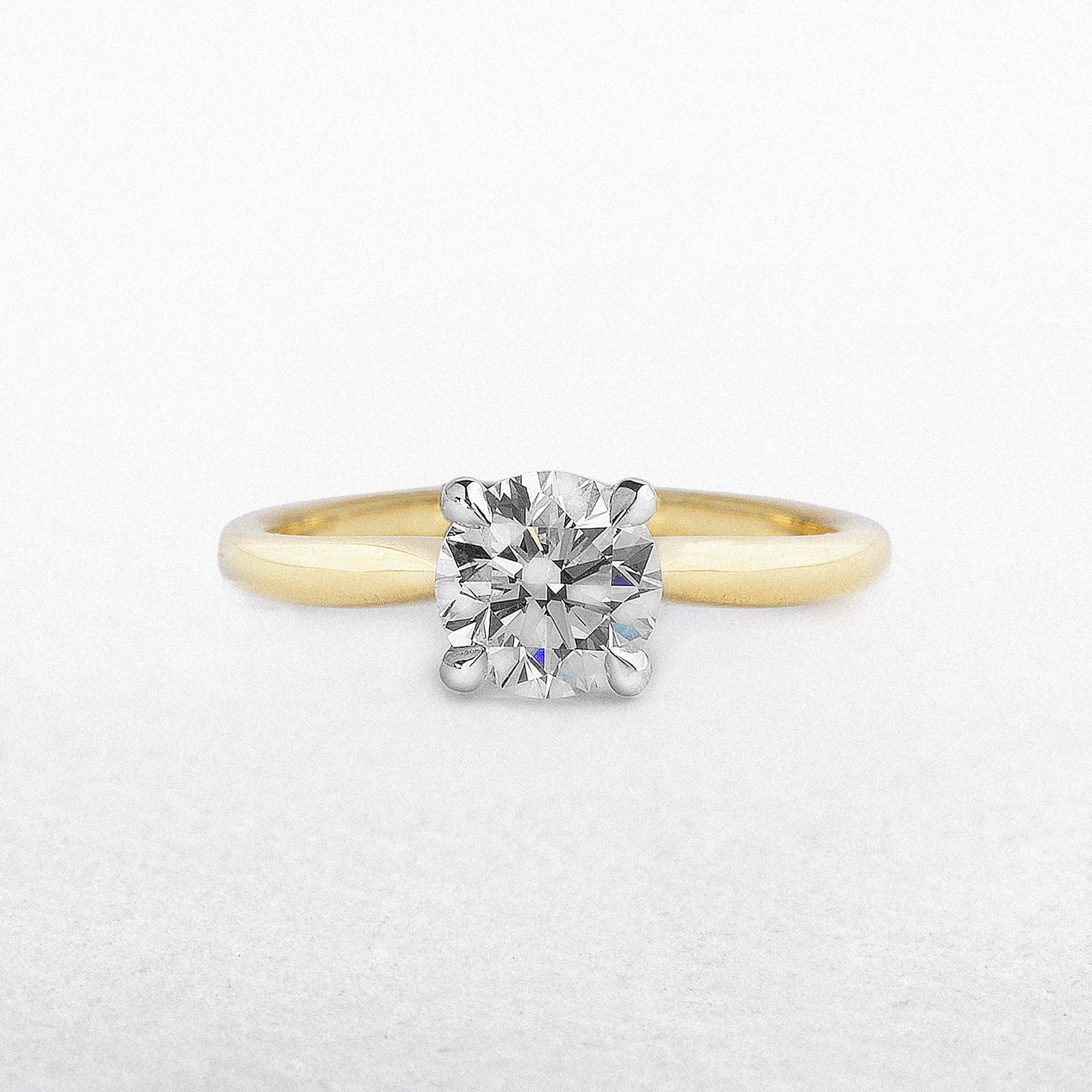 0.75ct D VS2 Certified Solitaire Natural Diamond Ring Set in 18ct Yellow Gold