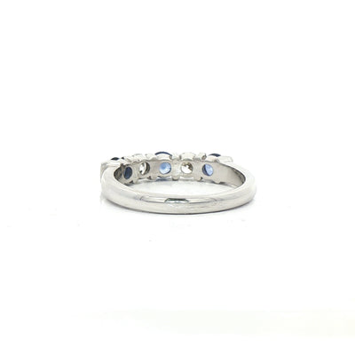 0.75ct Sapphire & G Vs Natural Diamond 0.38ct in 18ct White Gold