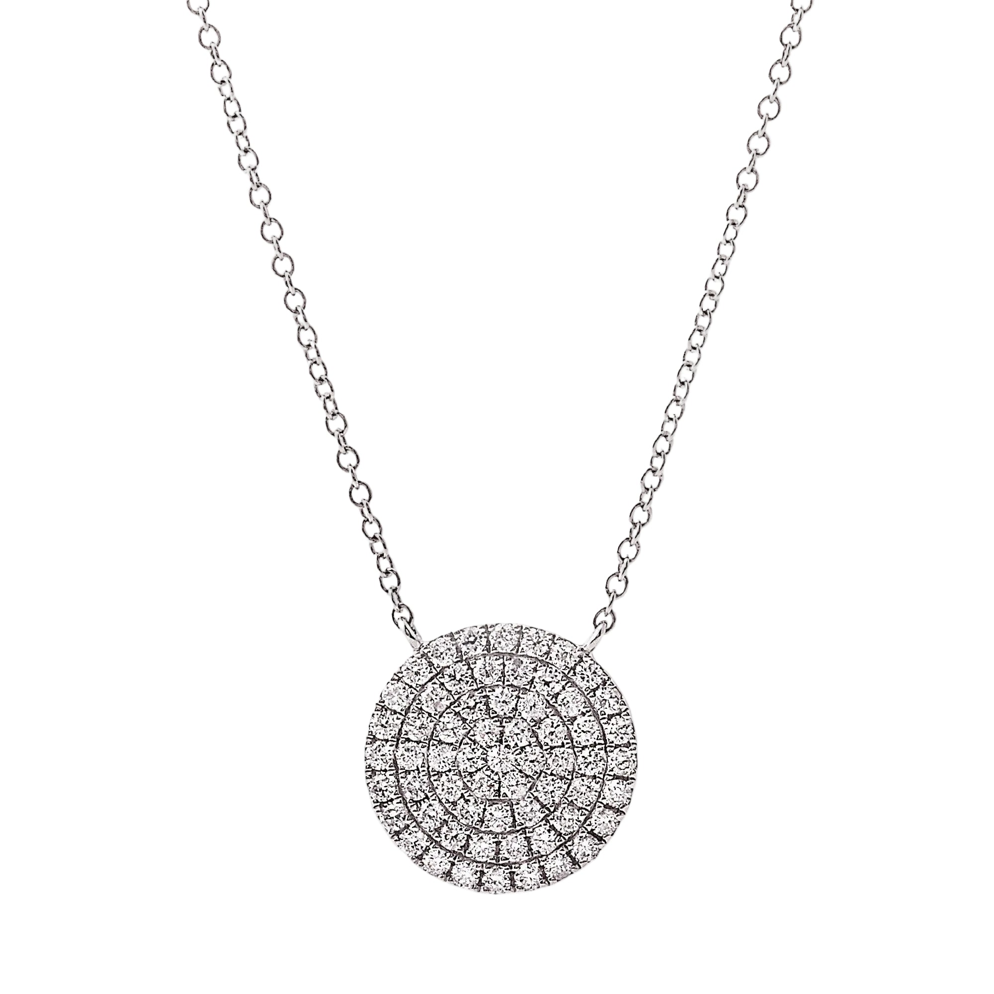 0.80ct Full Circle Natural Diamond Pendant on Chain in 18ct White Gold