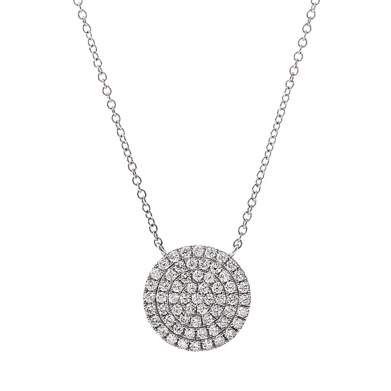 0.80ct Full Circle Natural Diamond Pendant on Chain in 18ct White Gold