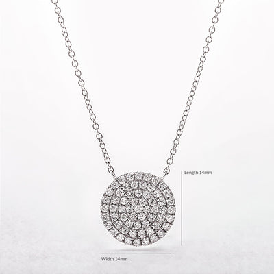 0.80ct Full Circle Natural Diamond Pendant on Chain in 18ct White Gold