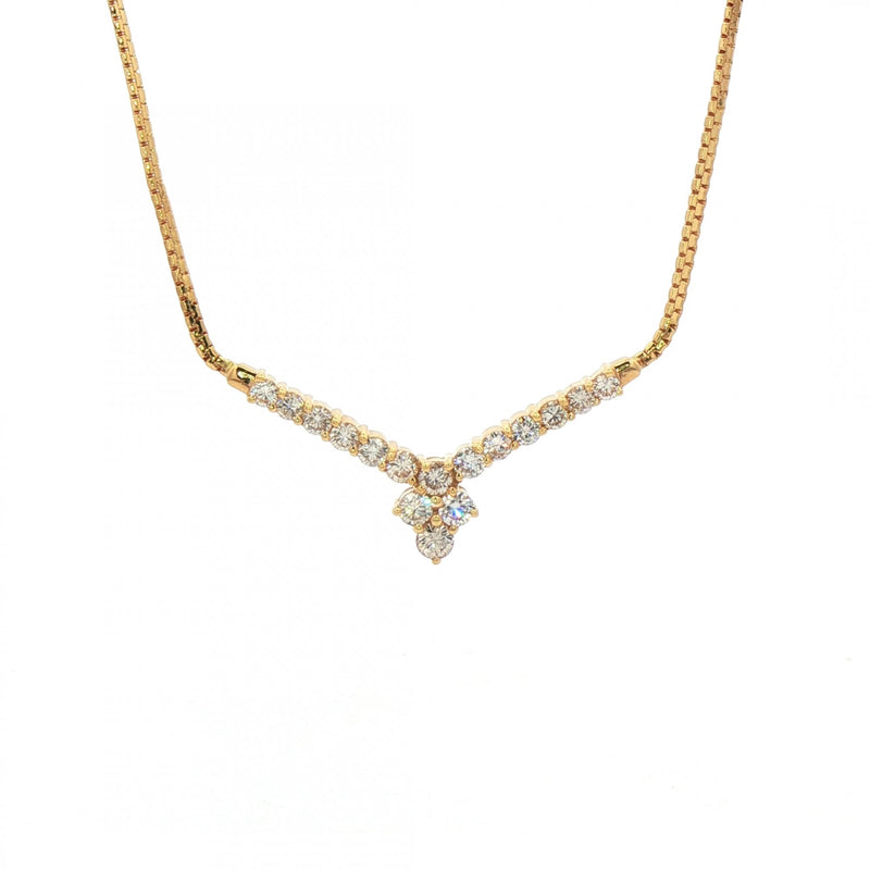 0.80ct Natural Diamond Wishbone Style Necklet in 18ct Gold