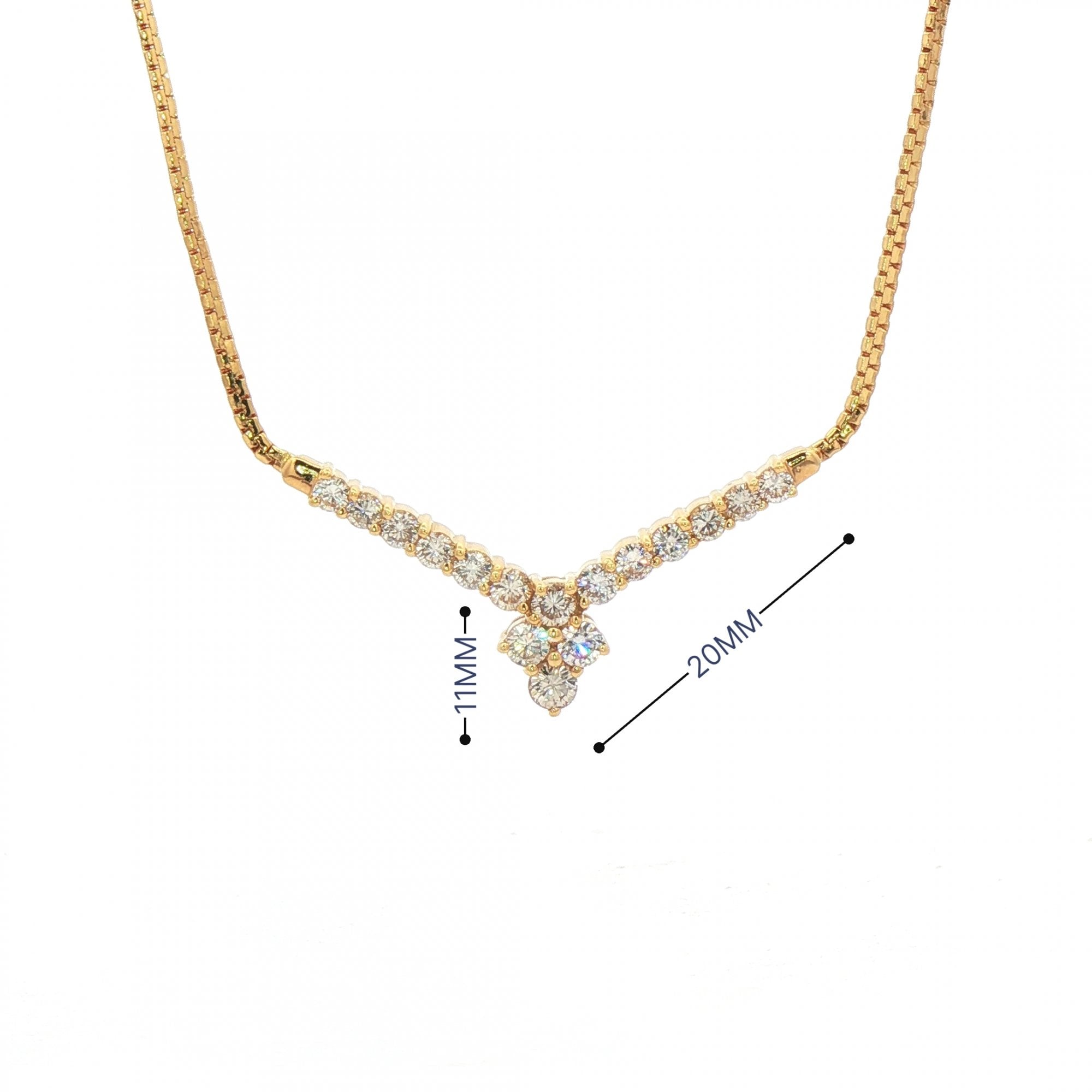 0.80ct Natural Diamond Wishbone Style Necklet in 18ct Gold