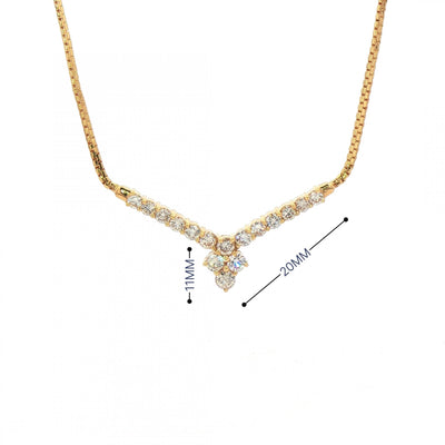 0.80ct Natural Diamond Wishbone Style Necklet in 18ct Gold