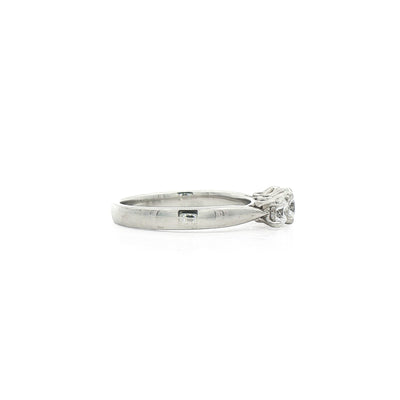 0.81ct F vs Brilliant Cut Natural Diamond Trilogy Ring Set In Platinum