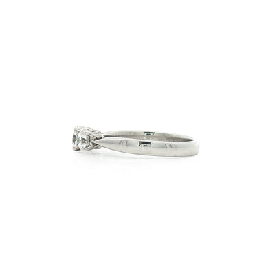 0.81ct F vs Brilliant Cut Natural Diamond Trilogy Ring Set In Platinum