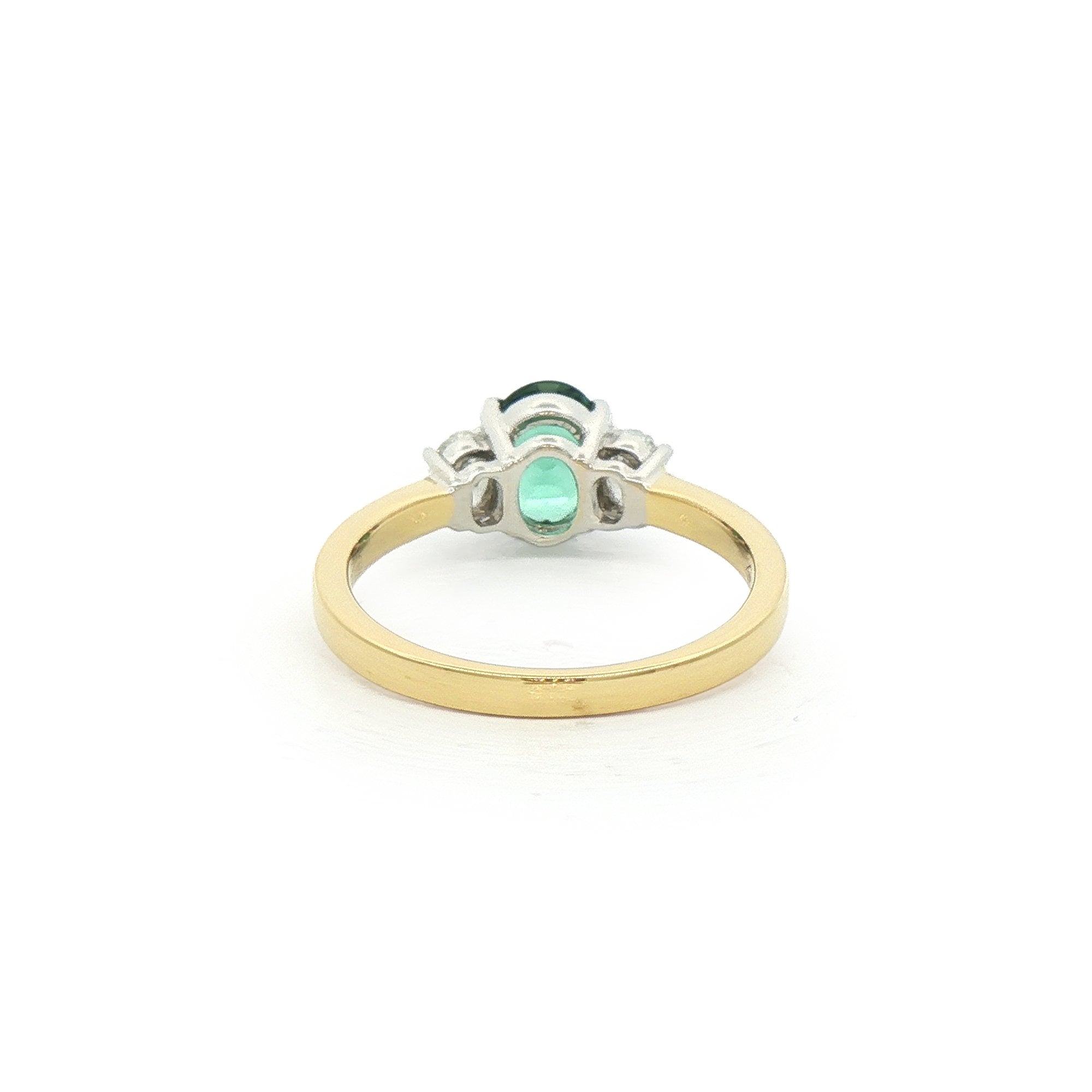 0.82ct Lagoon Tourmaline &0.34ct Natural Oval Diamond in 18ct Yellow Gold