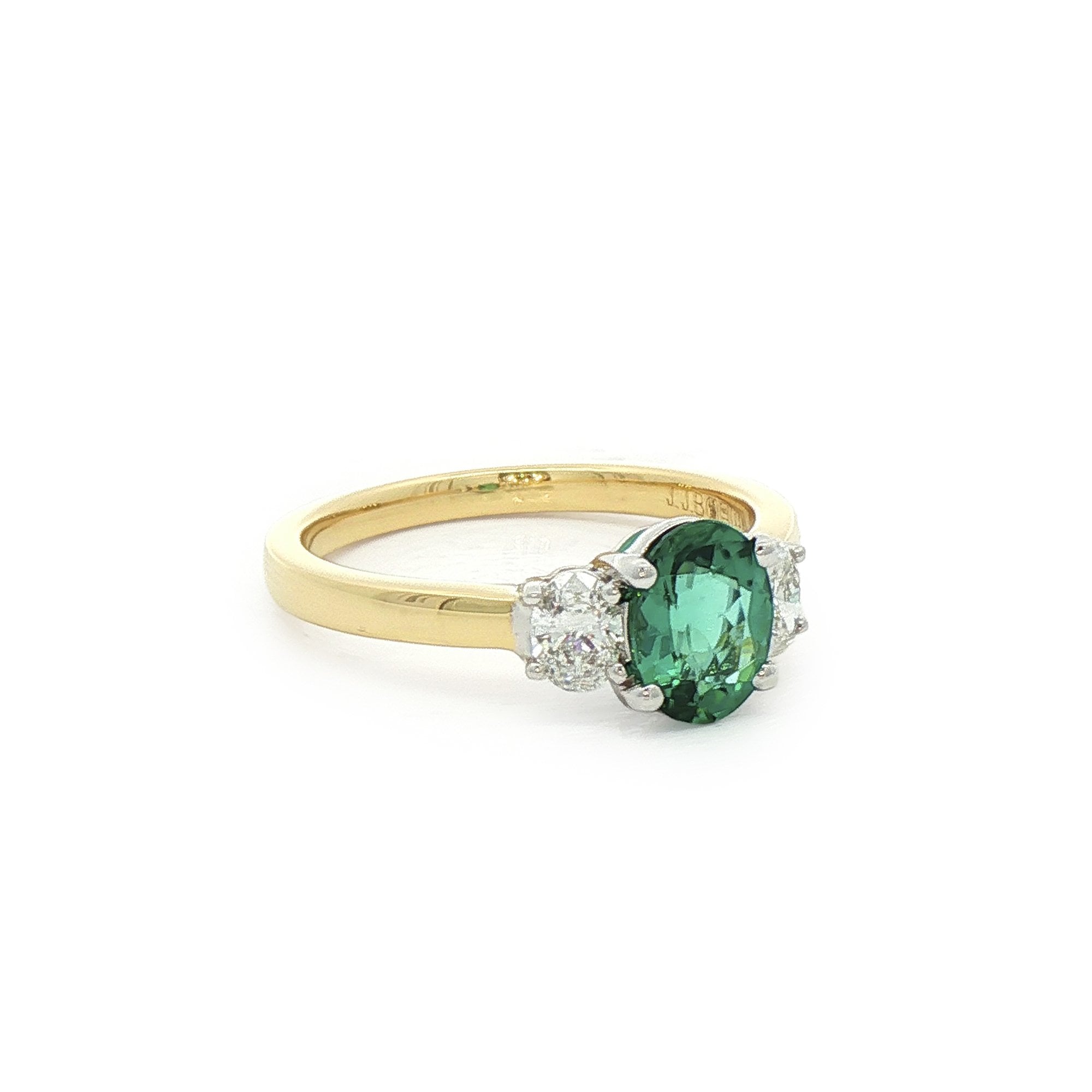 0.82ct Lagoon Tourmaline &0.34ct Natural Oval Diamond in 18ct Yellow Gold