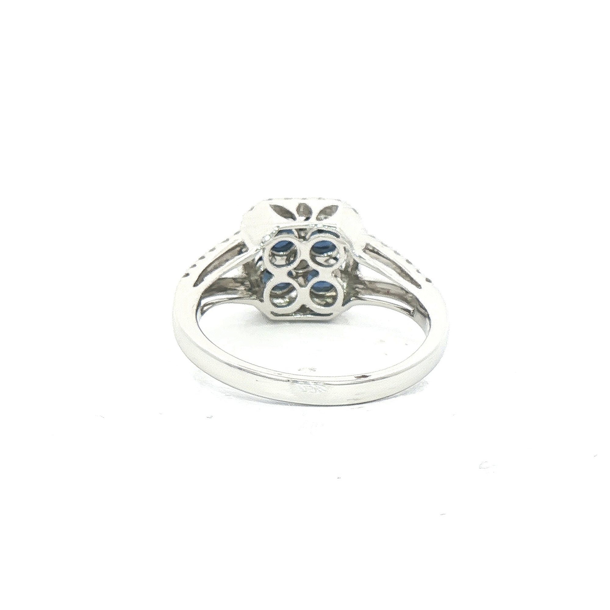 0.85ct Sapphire and 0.45ct Diamond Ring with Split Diamond Band