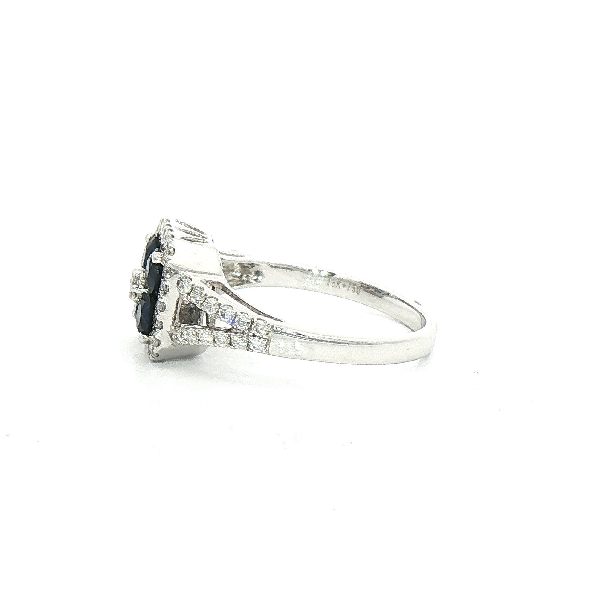 0.85ct Sapphire and 0.45ct Diamond Ring with Split Diamond Band