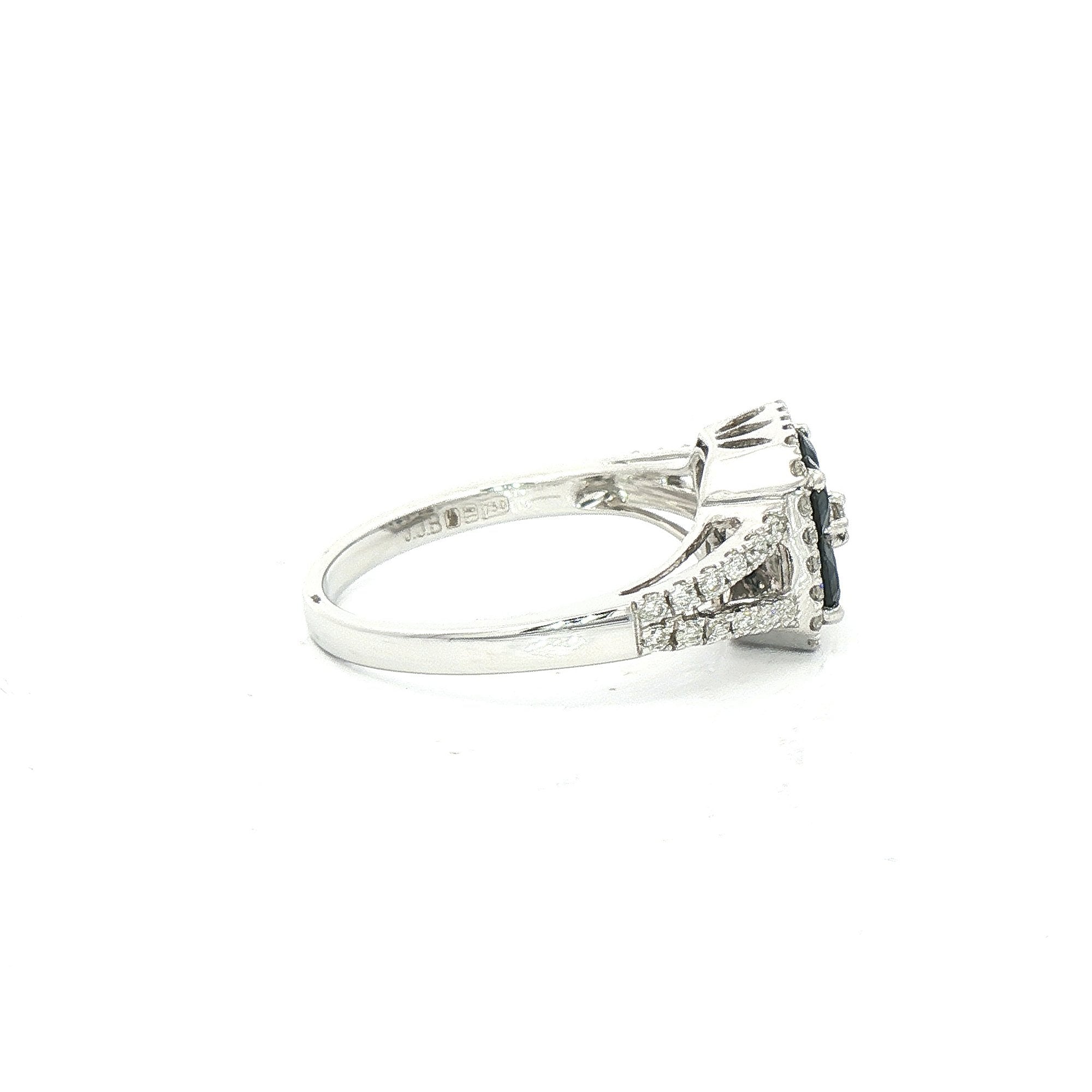 0.85ct Sapphire and 0.45ct Diamond Ring with Split Diamond Band
