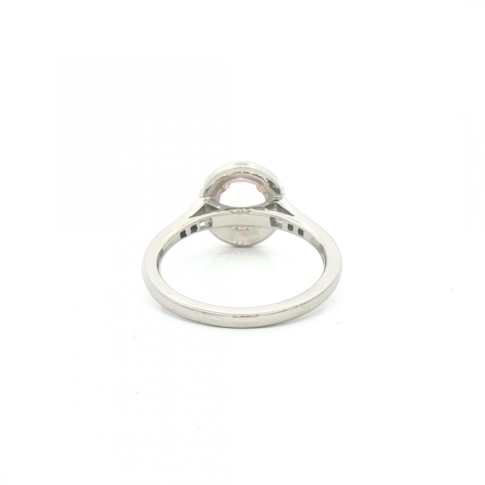0.86ct Morganite & 0.15ct Natural Diamond Halo Ring in Platinum