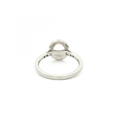 0.86ct Morganite & 0.15ct Natural Diamond Halo Ring in Platinum