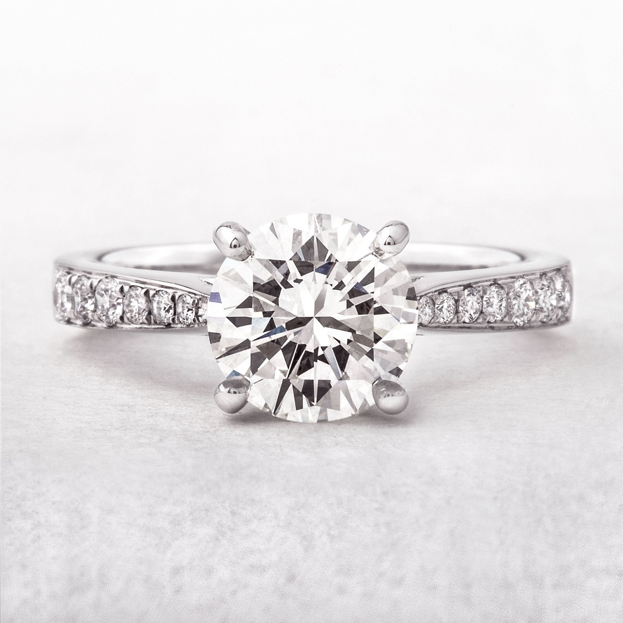 0.93ct L i1 GIA Certified Round Brilliant Cut Natural Diamond Solitaire Platinum Engagement Ring
