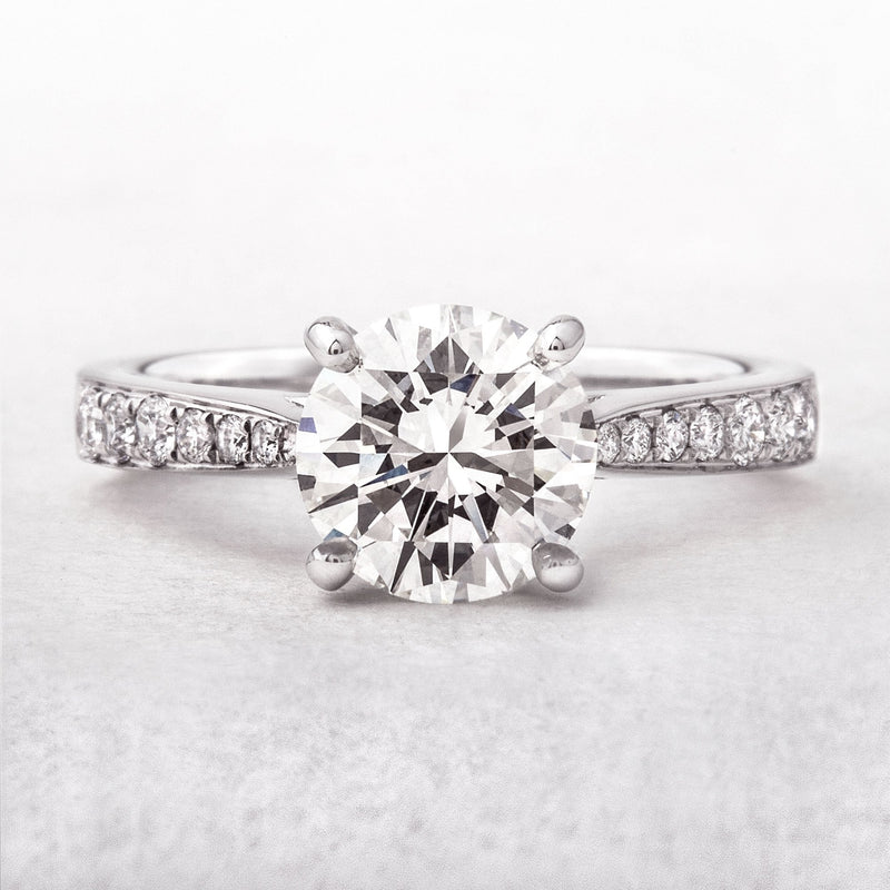 0.93ct L i1 GIA Certified Round Brilliant Cut Natural Diamond Solitaire Platinum Engagement Ring