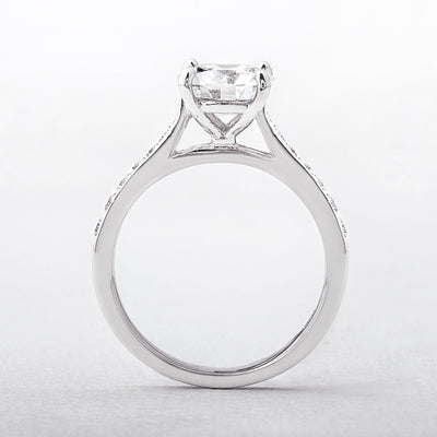 0.93ct L i1 GIA Certified Round Brilliant Cut Natural Diamond Solitaire Platinum Engagement Ring