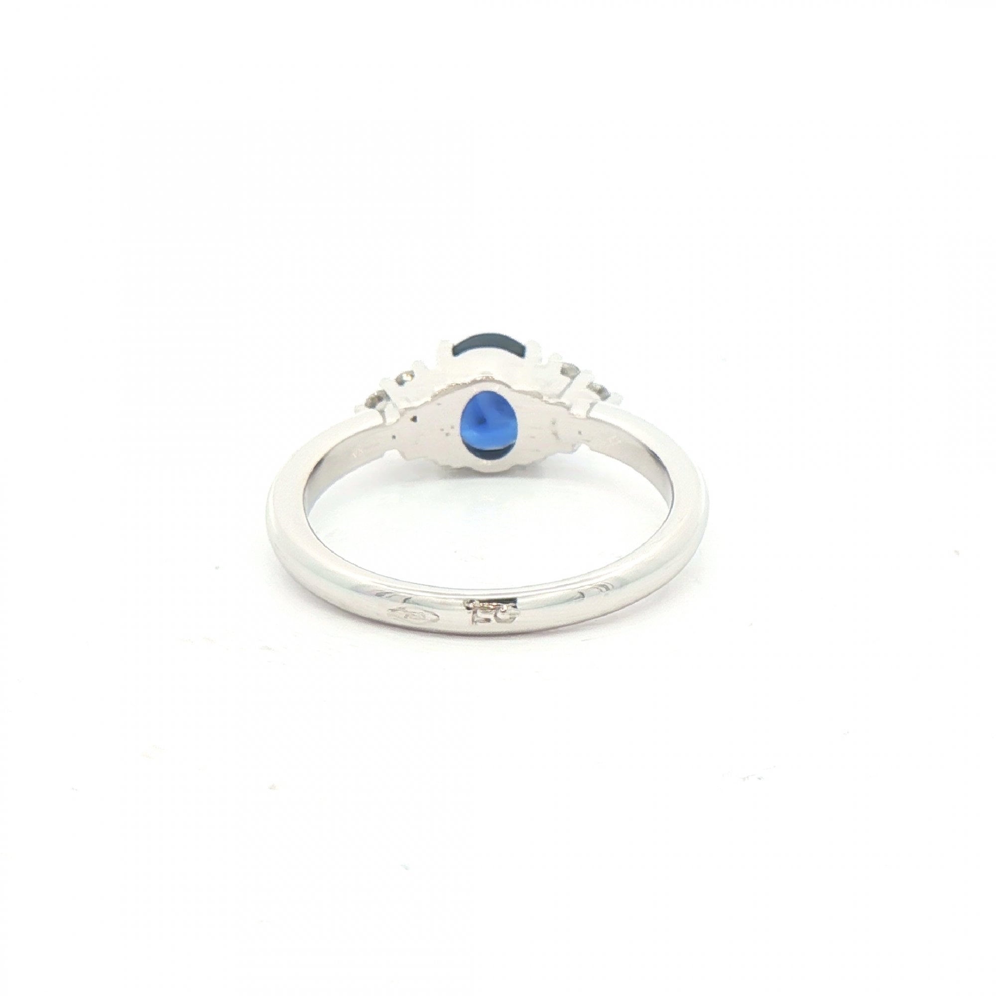 0.93ct Sapphire & 0.30ct Natural Diamond Ring in 18ct White Gold