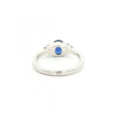 0.93ct Sapphire & 0.30ct Natural Diamond Ring in 18ct White Gold