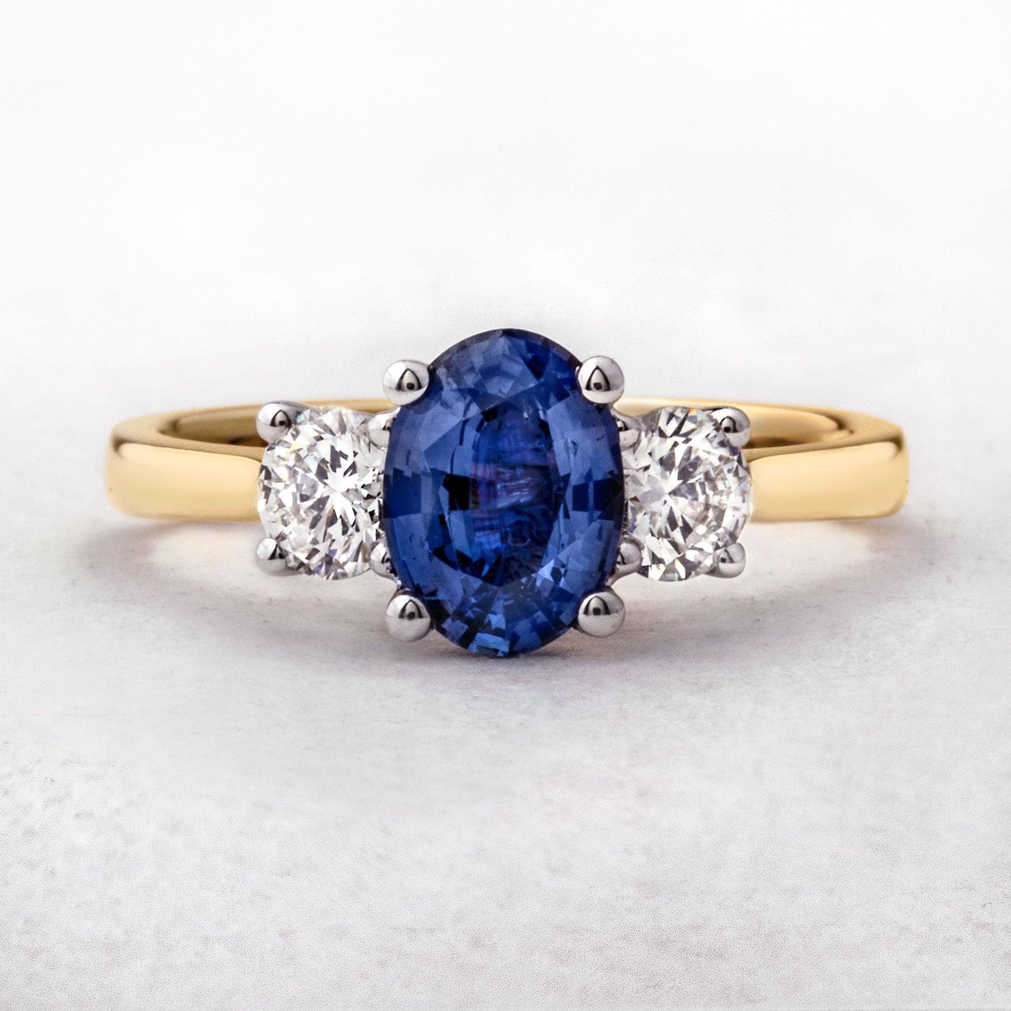 0.98ct Sapphire & 0.50ct Diamond Ring in 18ct Yellow Gold