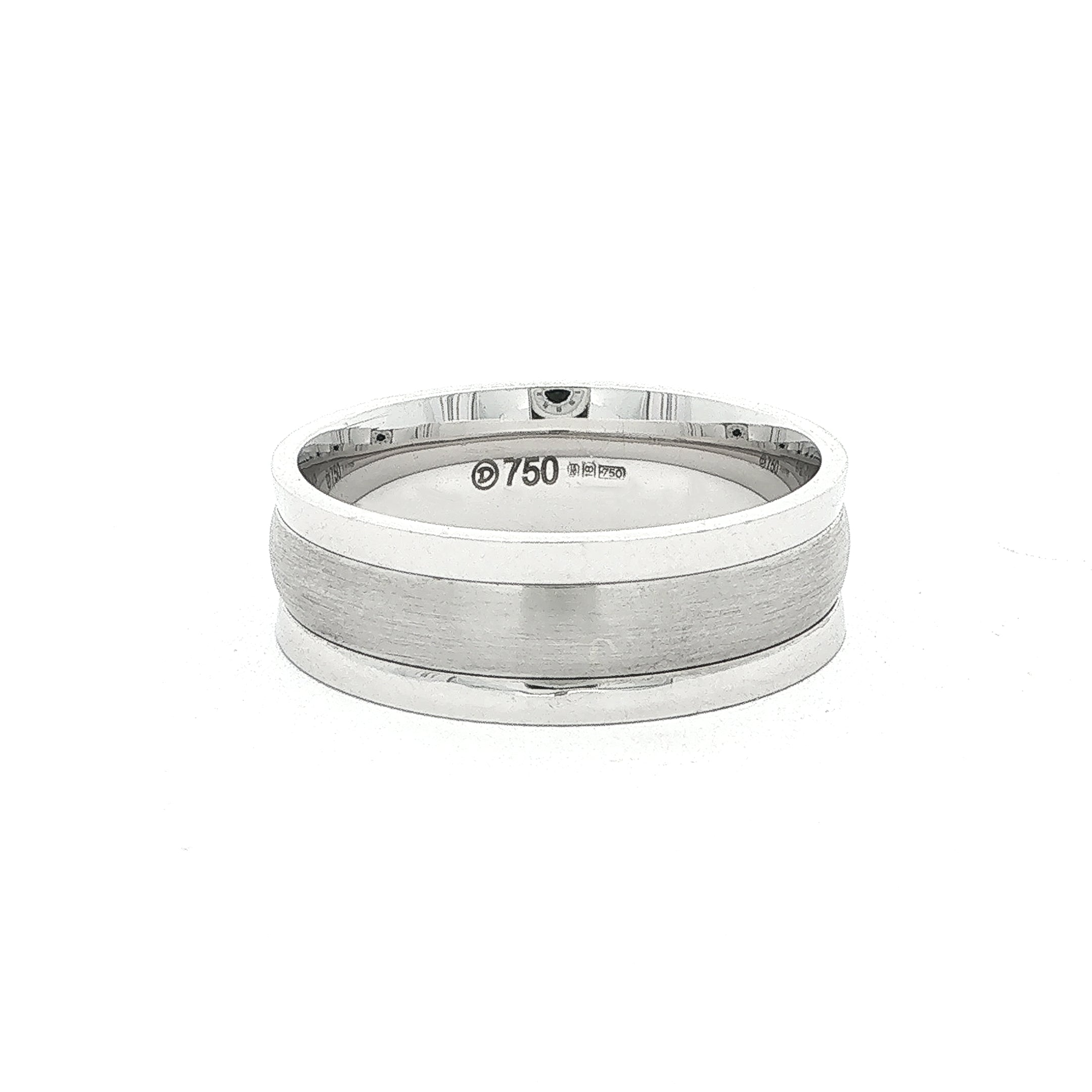 18ct white gold gents fancy wedding band