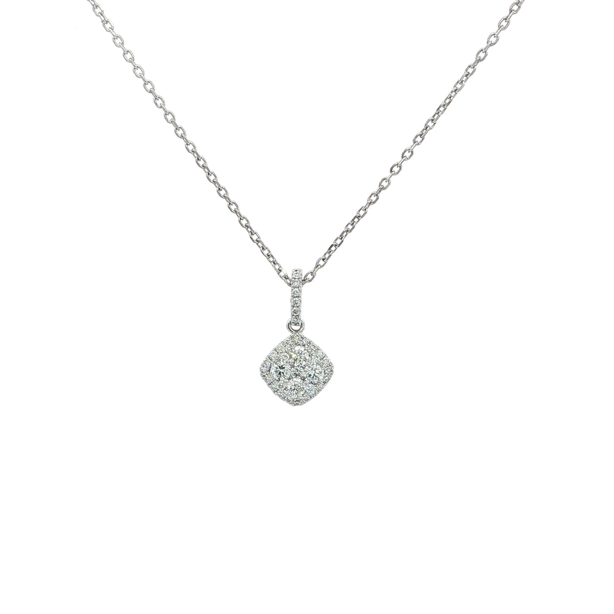 0.36 F VS Natural Diamond Cluster Pendant in 18ct White Gold