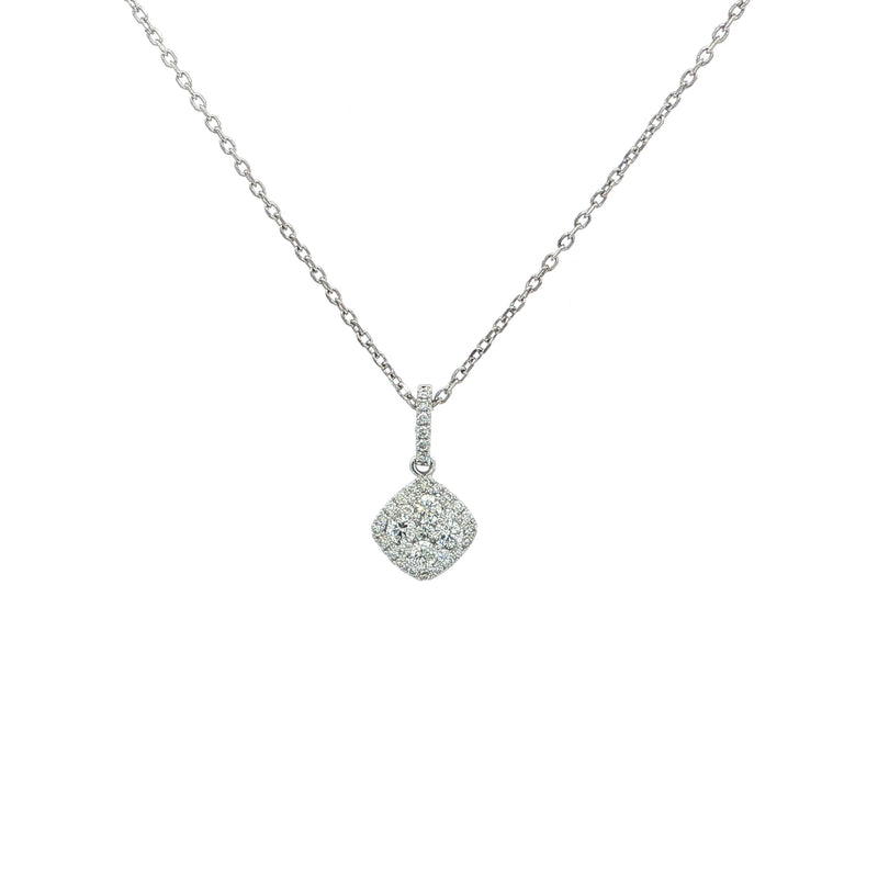 0.36 F VS Natural Diamond Cluster Pendant in 18ct White Gold