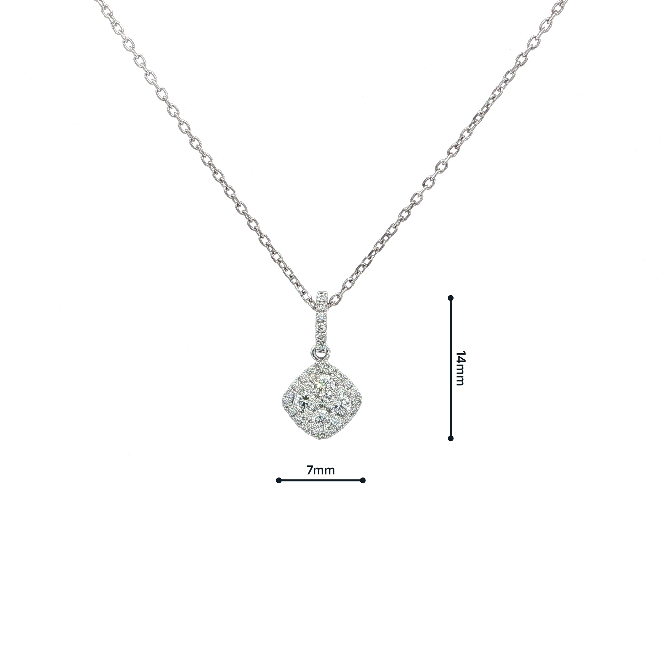 0.36 F VS Natural Diamond Cluster Pendant in 18ct White Gold