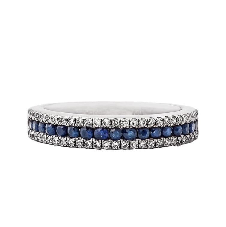 0.65ct White Gold Sapphire & Diamond Dress Ring