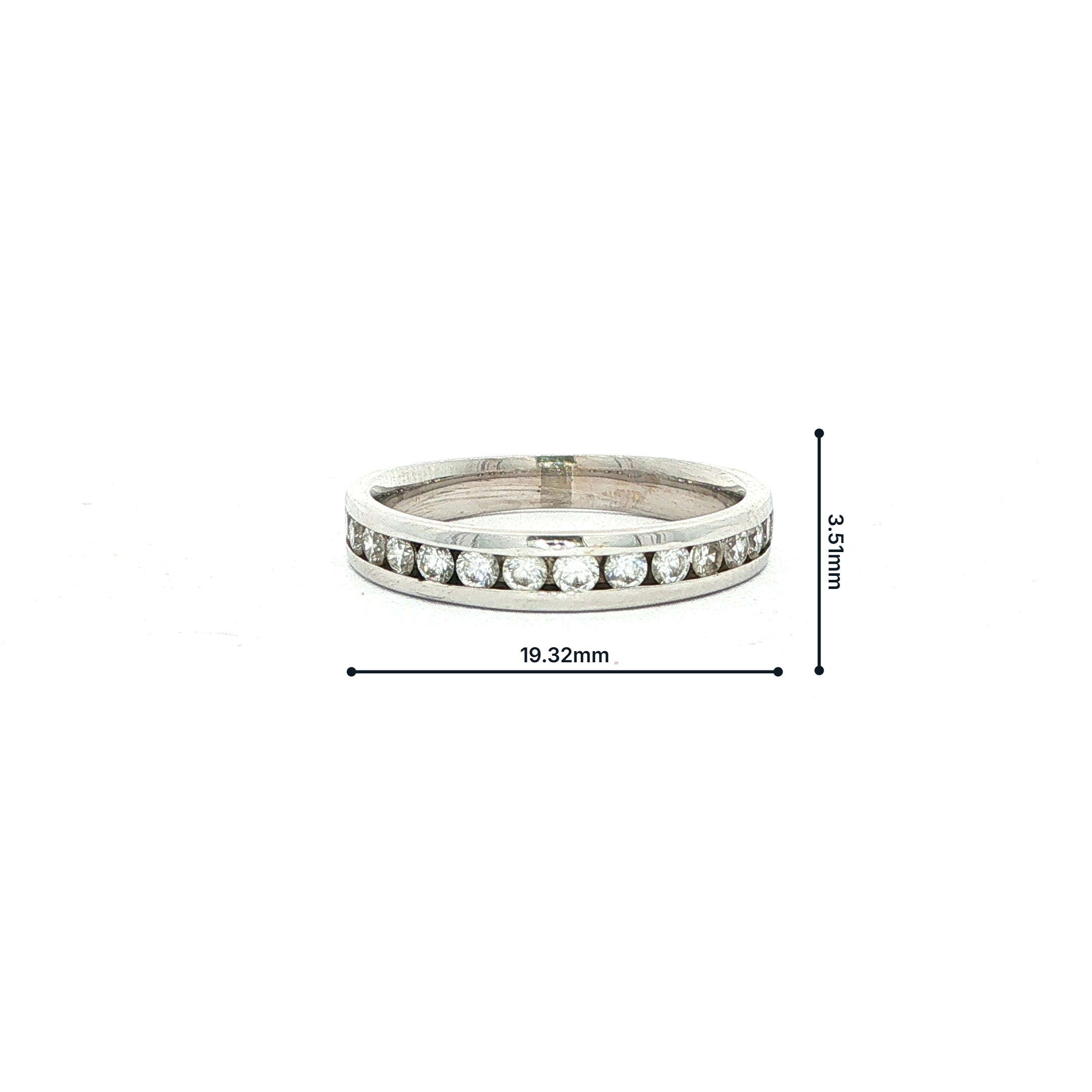 18ct White Gold 3.5mm Natural Diamond Ladies Wedding Band