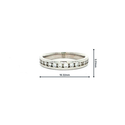 18ct White Gold 3.5mm Natural Diamond Ladies Wedding Band