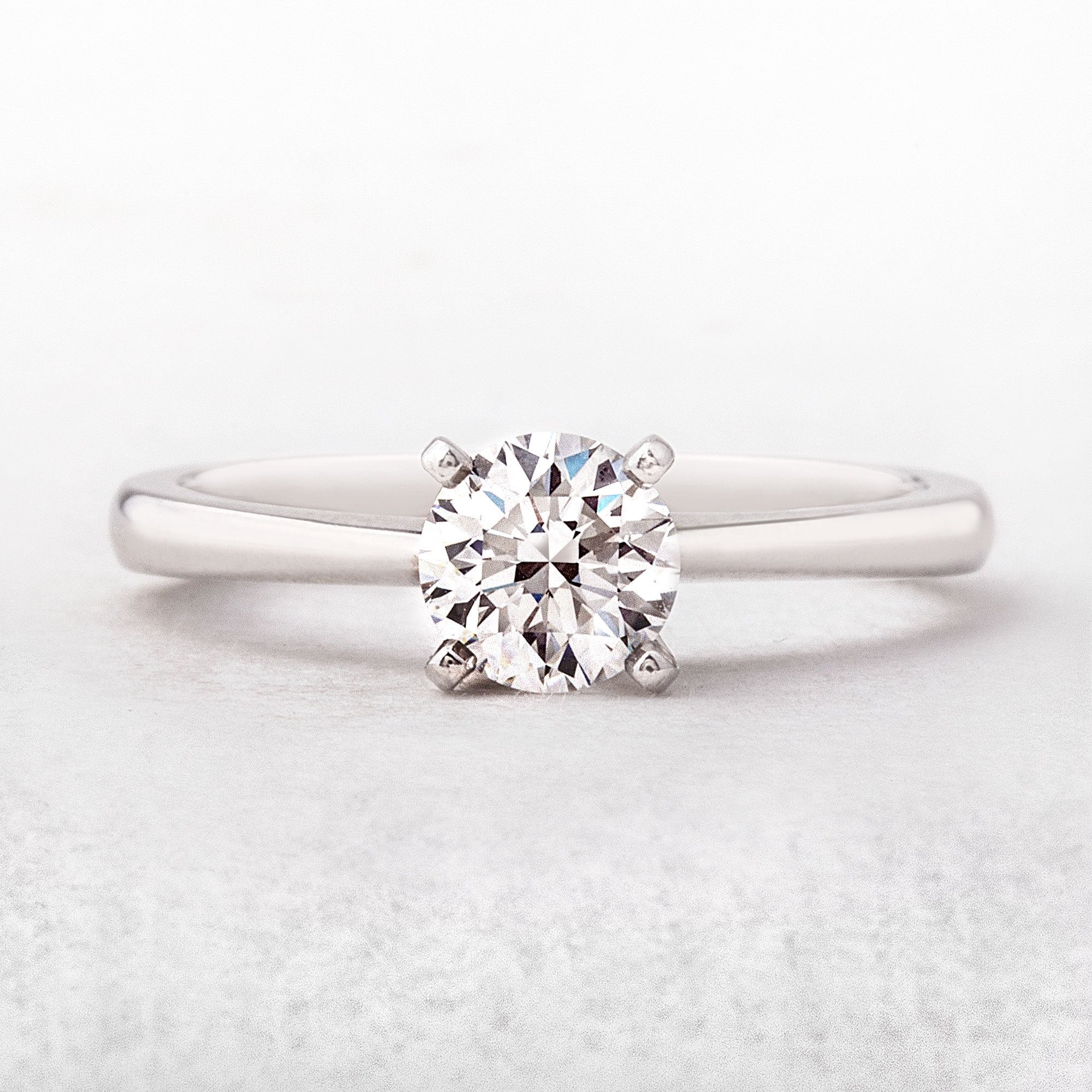 1.01ct H Si1 GIA Certified Natural Round Diamond Solitaire Engagement Ring