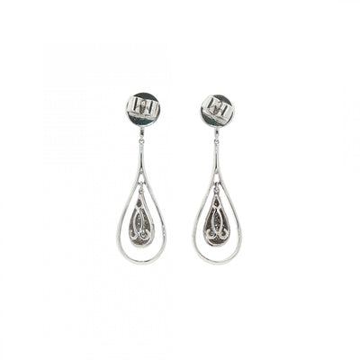 1.03ct Natural Diamond Pear Shape Style Drop Earrings in 18ct White Gold