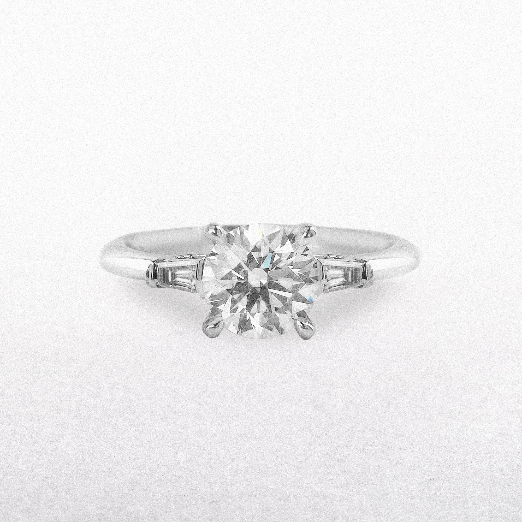 1.04 ct Natural Diamond Platinum Engagement Ring F SI1